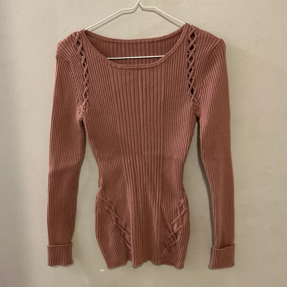 Pink knitted sweater